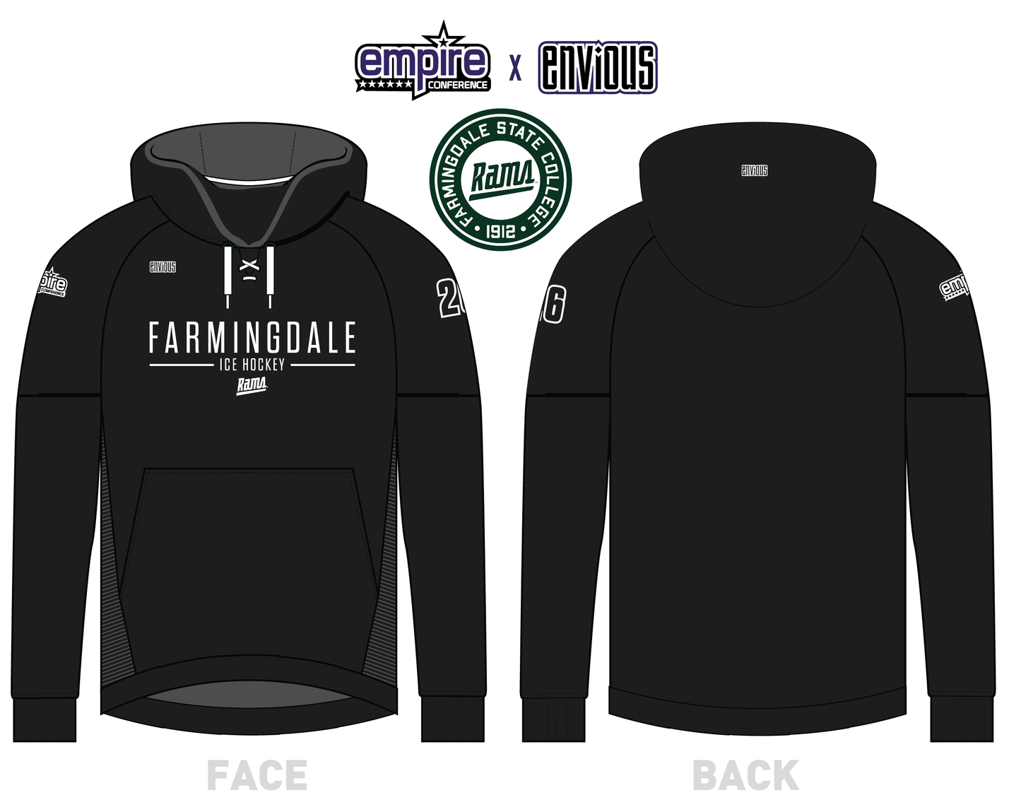 Team Hoodie (lace-neck) Team Mark EMBROIDERY