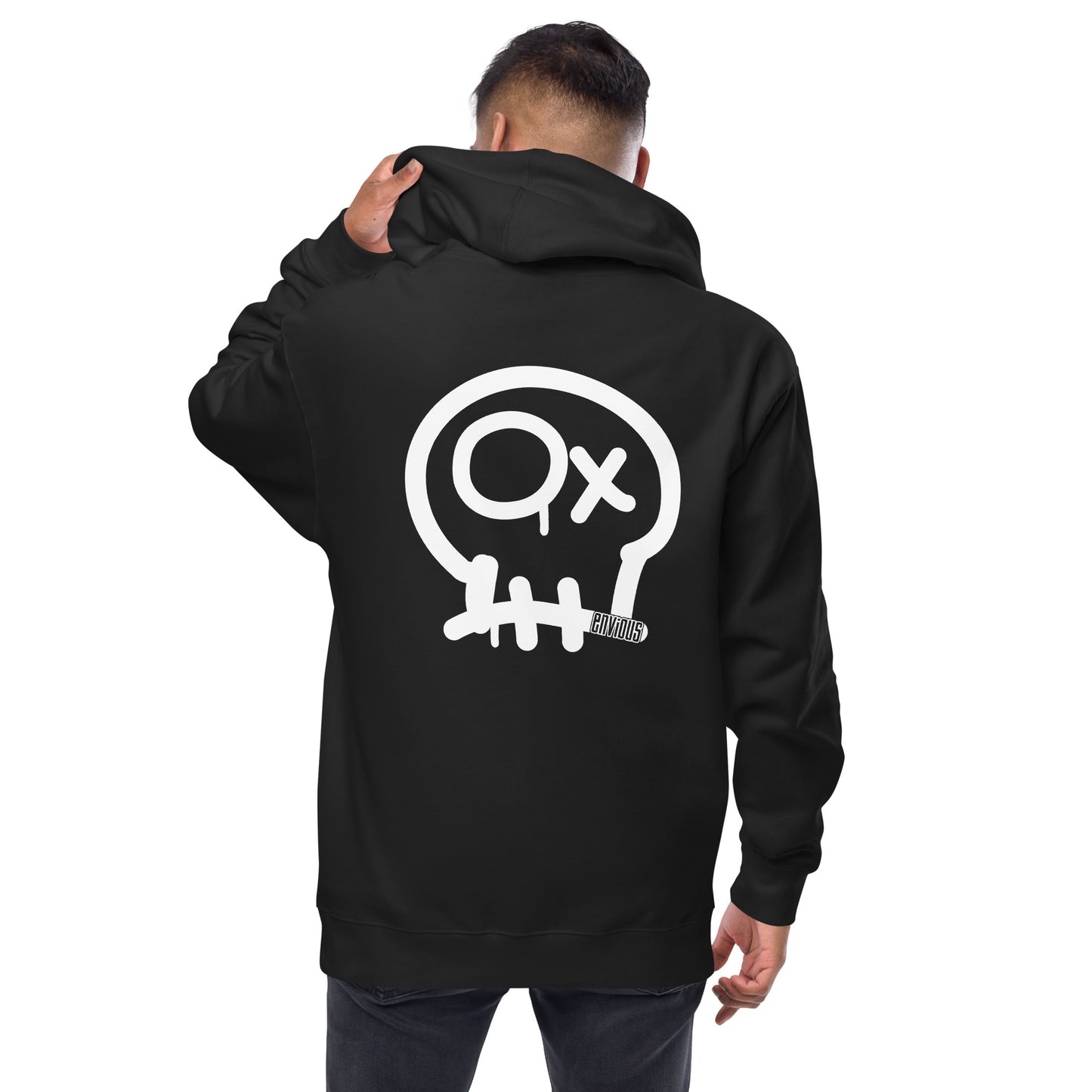 Envious Cursive Skully fleece zip up hoodie