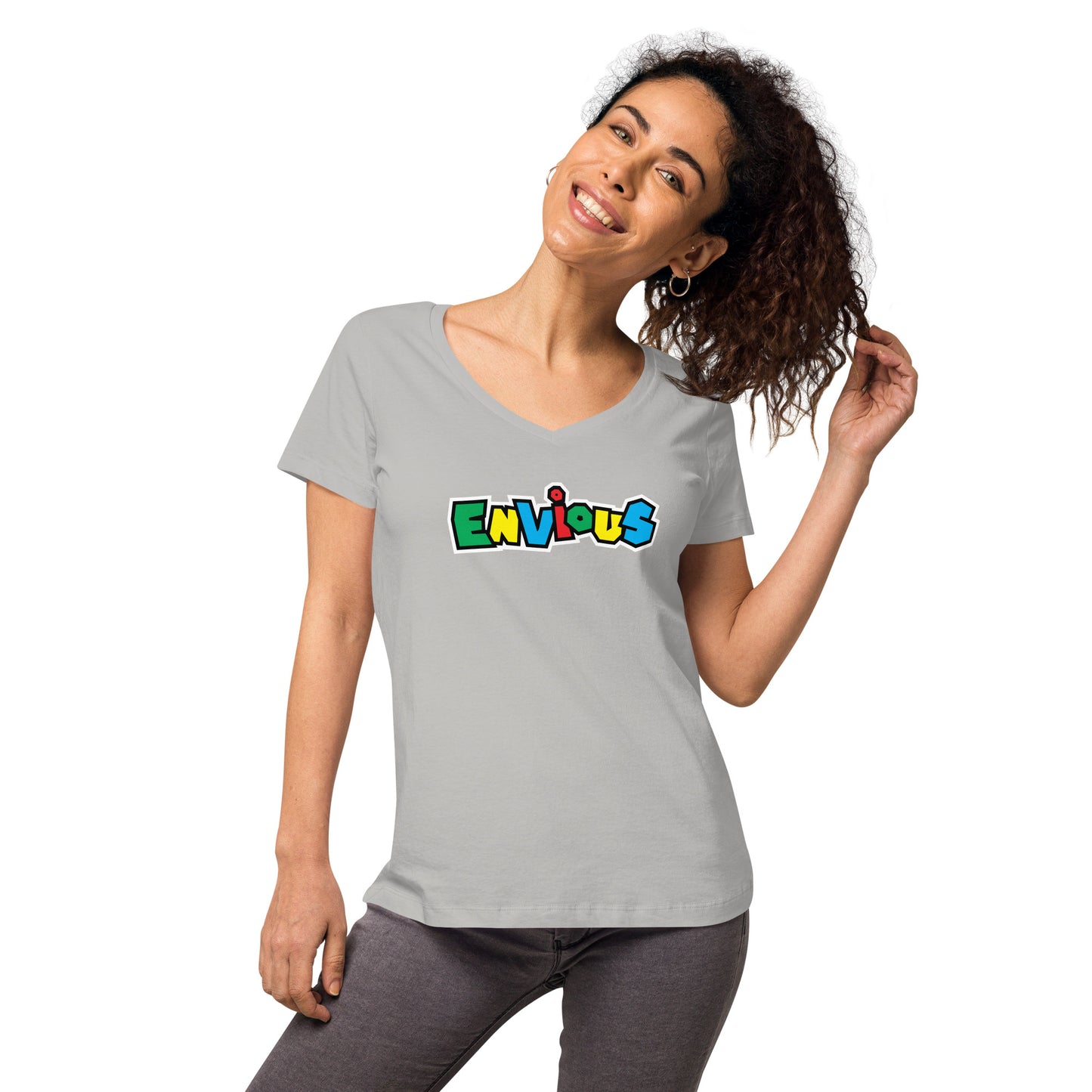 Envious Mario Women’s fitted v-neck t-shirt