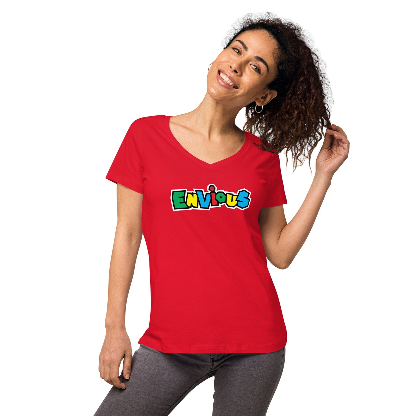 Envious Mario Women’s fitted v-neck t-shirt