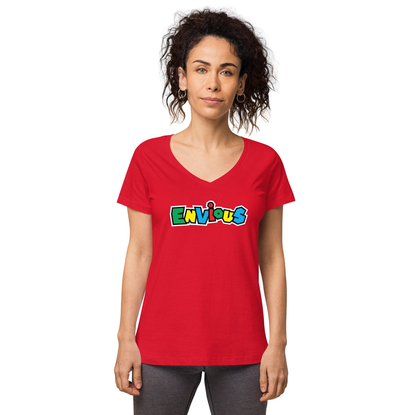 Envious Mario Women’s fitted v-neck t-shirt