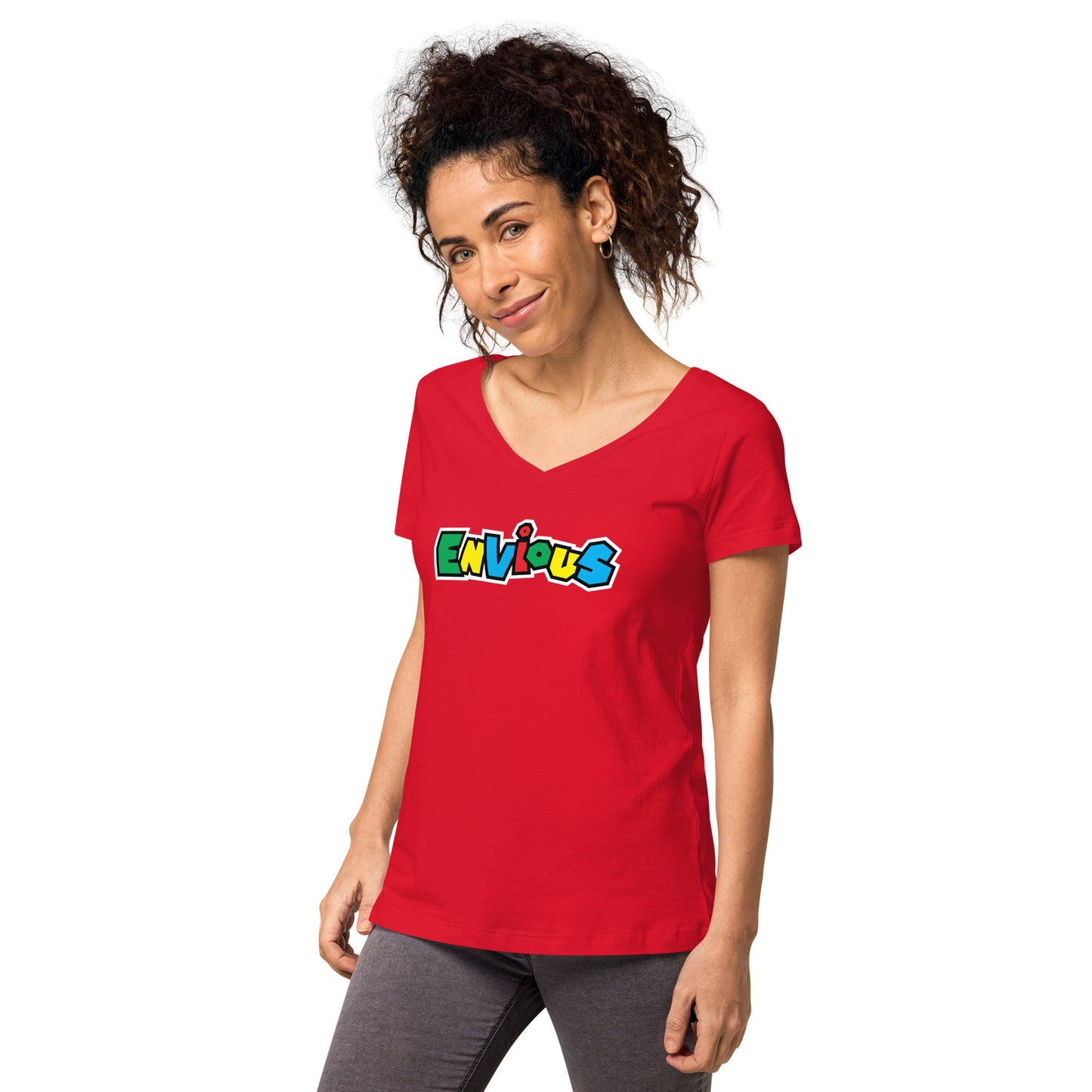 Envious Mario Women’s fitted v-neck t-shirt