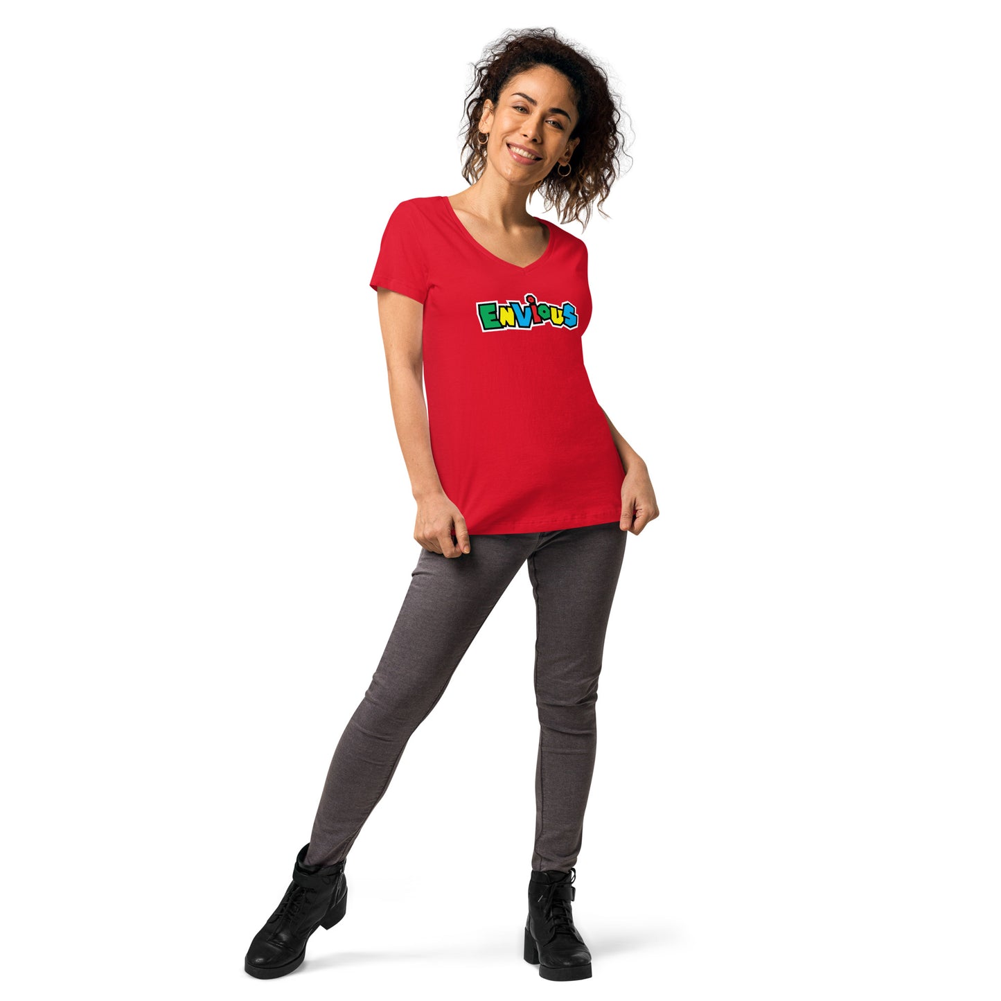 Envious Mario Women’s fitted v-neck t-shirt